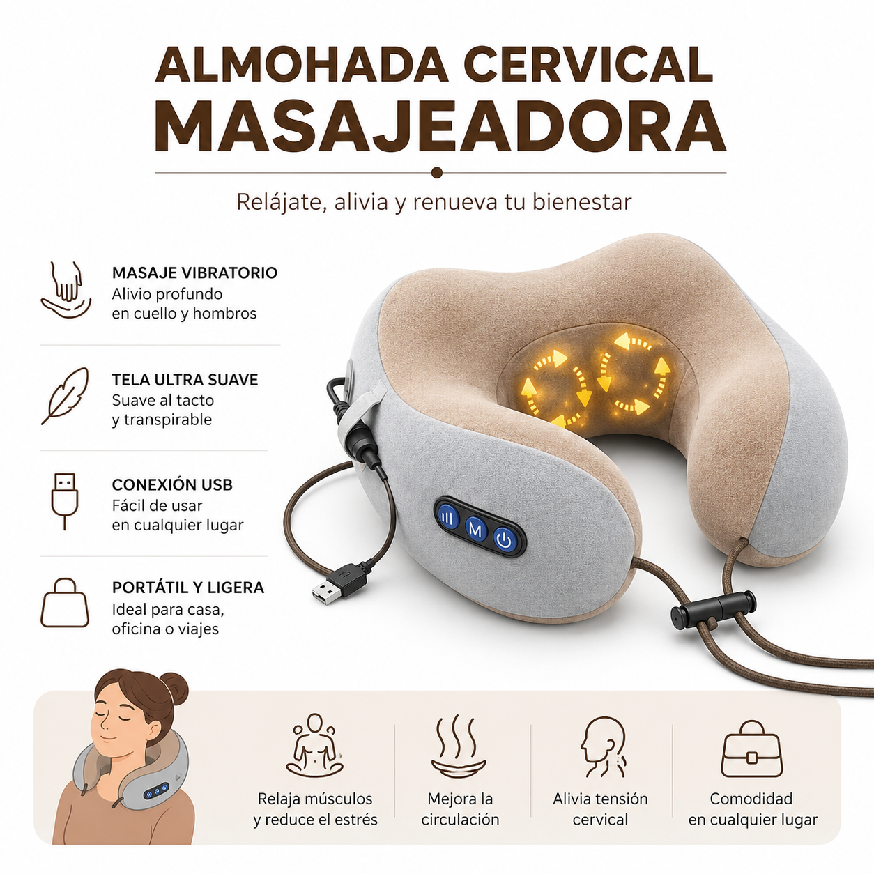 Almohada Cervical de Masaje Inteligente
